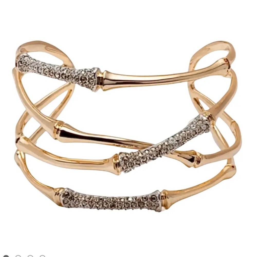 Alexis Bittar Gold-Encrusted Bamboo Cuff Bracelet
